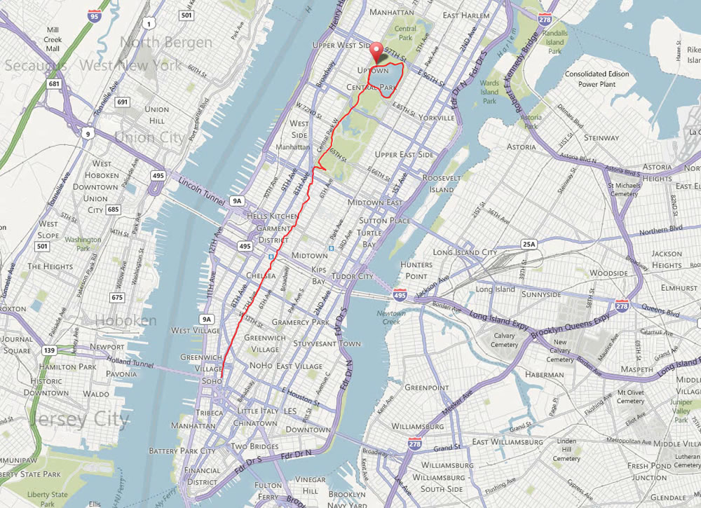 newyork run mapa