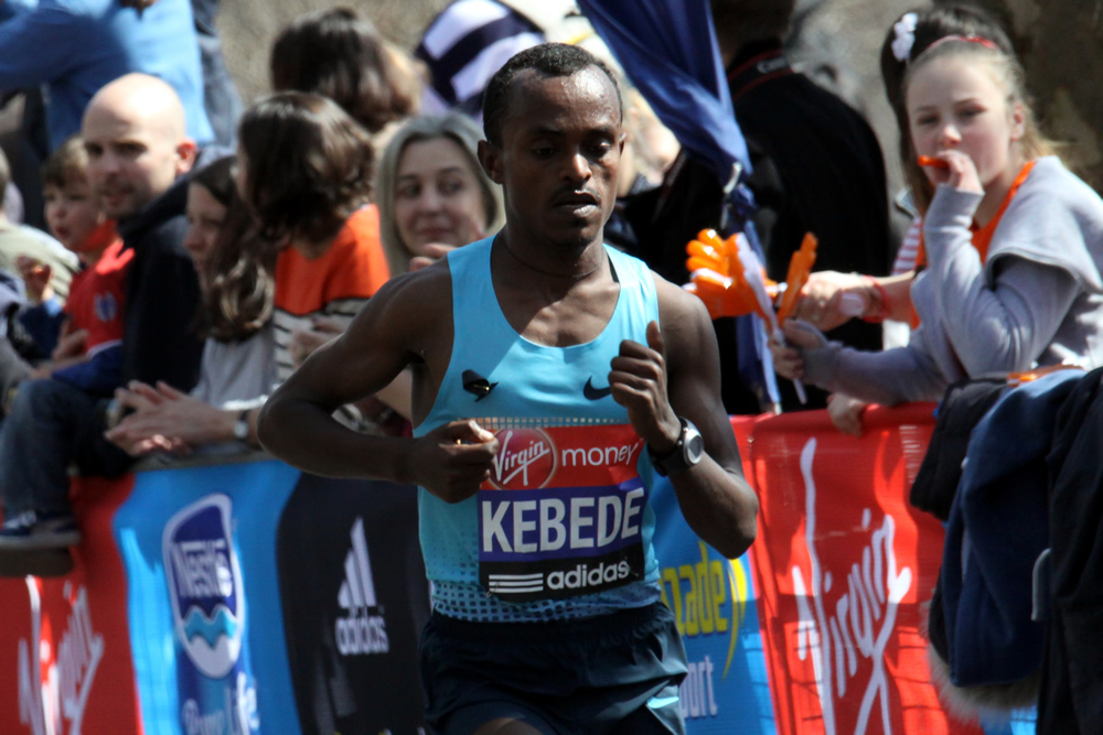 Tsegaye Kebede during 2013 London Marathon 2